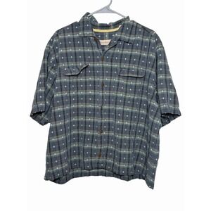 Tommy Bahama Men's XL Paul's Distressed Plaid Short Sleeve Button Front Shirt